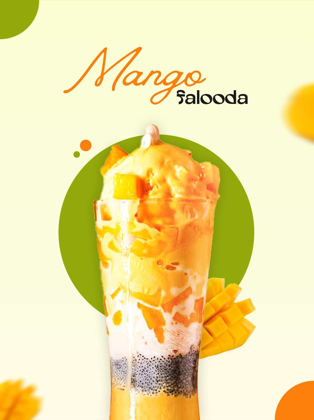 Mango falooda with ice cream